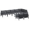 vidaXL Tuinbankenset met kussen 9 pcs Zwart Staal