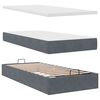vidaXL Ottoman bed met matrassen 200x200cm fluweel donkergrijs