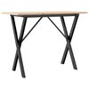 vidaXL Eettafel X-frame 100x50x75 cm massief grenenhout en staal
