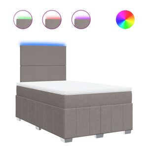 vidaXL Boxspring met matras stof taupe 120x190 cm