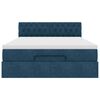 vidaXL Ottoman bed met matras en LED's 140x200cm fluweel donkerblauw