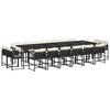 vidaXL 17-delige Tuinset met kussens poly rattan zwart