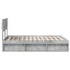 vidaXL Bedframe met hoofdeinde Beton 140 x 190 cm Massief grenenhout