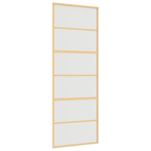 vidaXL Schuifdeur 76x205 cm mat ESG-glas en aluminium goudkleurig