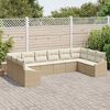 vidaXL Tuinbankenset met opslag 10 pcs Beige en Cr&egrave;me poly rattan