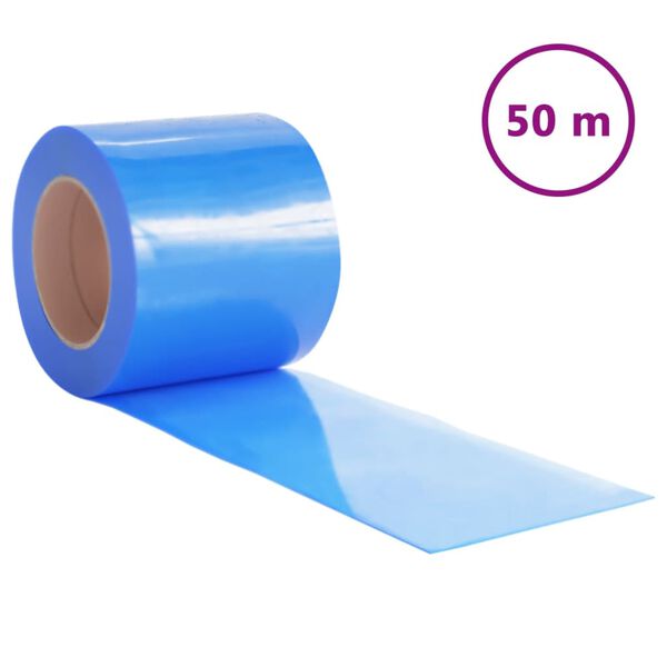 vidaXL Deurgordijn 200x1,6 mm 50 m PVC blauw