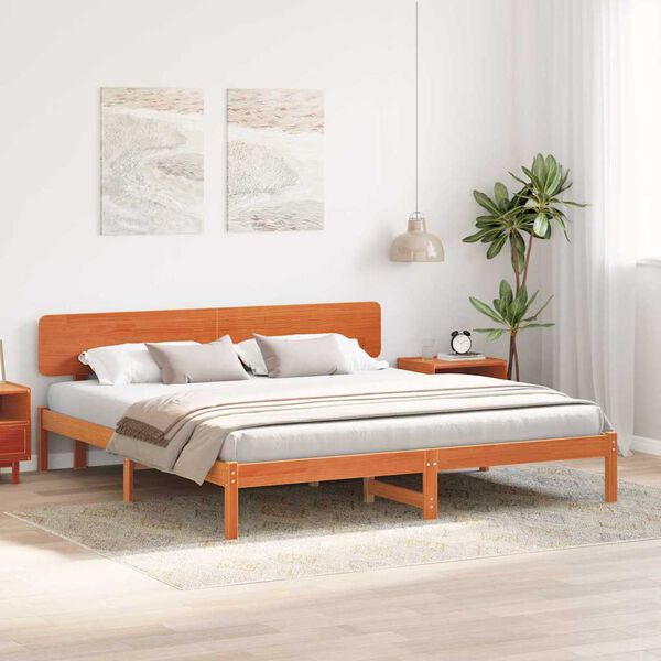 vidaXL Bedframe Wasbruin 180 x 200 cm Massief grenenhout