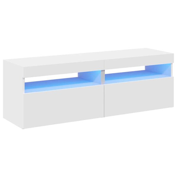 vidaXL Tv-meubelen 2 st met LED-verlichting 60x35x40 cm wit