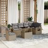 vidaXL 7-delige Loungeset met kussens poly rattan beige