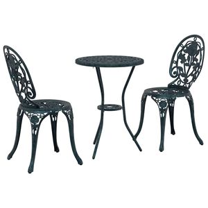 vidaXL Tuin Bistro Set 3 st Groen Aluminium