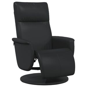 vidaXL Fauteuil verstelbaar met voetensteun kunstleer zwart