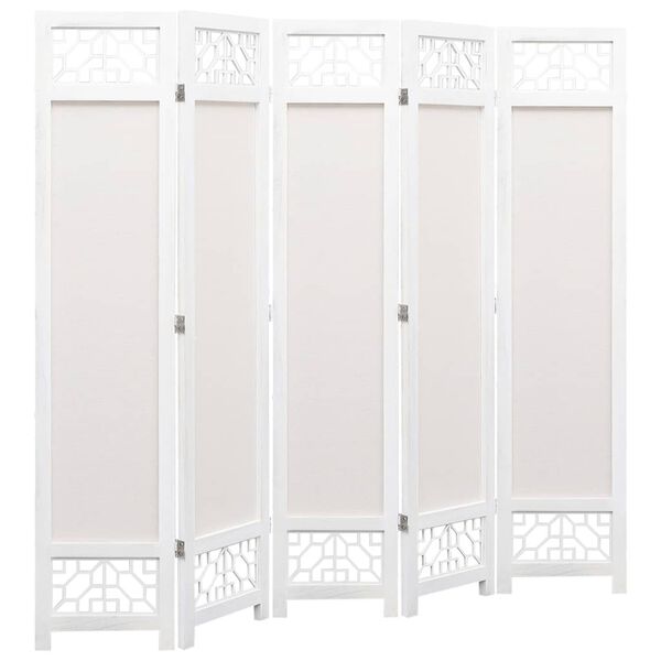 vidaXL Kamerscherm met 5 panelen 175x165 cm stof cr&egrave;me