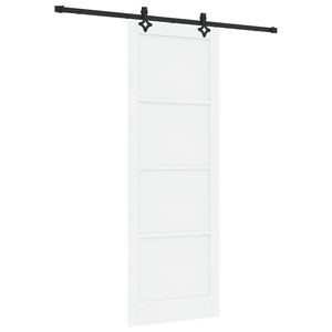 vidaXL Schuifdeur Wit en zwart 83 x 232 cm Massief grenenhout