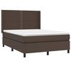 vidaXL Boxspring met matras en LED kunstleer bruin 140x190 cm