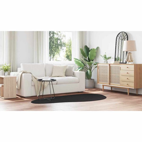 vidaXL Tapijt HUARTE Zwart 100 x 200 cm Polyester