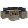 vidaXL 5-delige Loungeset met kussens poly rattan grijs