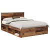 vidaXL Bedframe met hoofdeinde Oudhout 140 x 190 cm Massief grenenhout