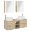 vidaXL Badkamermeubelset 5 st Sonoma Eiken Bewerkt hout en glas