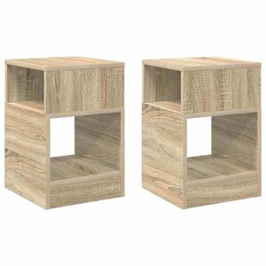 vidaXL Bijzettafel 2 pcs Sonoma Eiken 30,5 x 30 x 45 cm Bewerkt hout