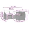 vidaXL Tuin Sofa Set met kussen 5 pcs Zwart Poly riet