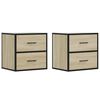 vidaXL Nachtkastjes 2 st wandgemonteerd 40x31x39,5cm sonoma eikenkleur