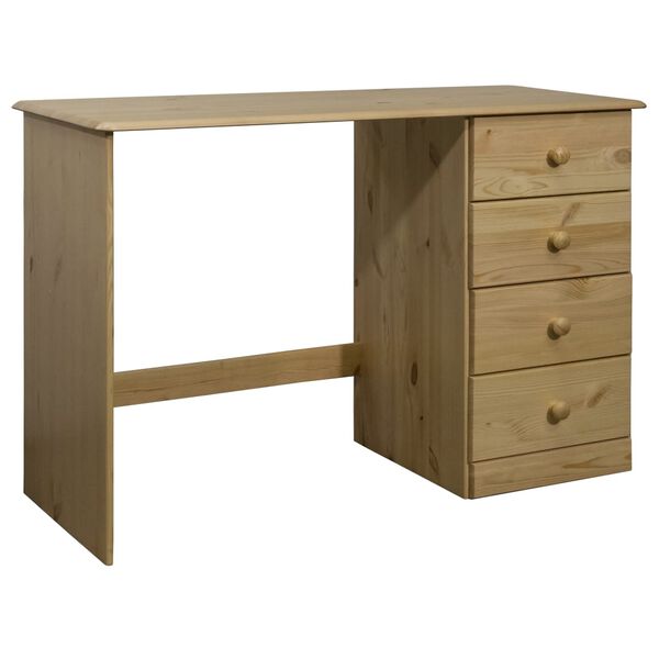 vidaXL Bureau met 4 lades 110x50x74 cm massief grenenhout