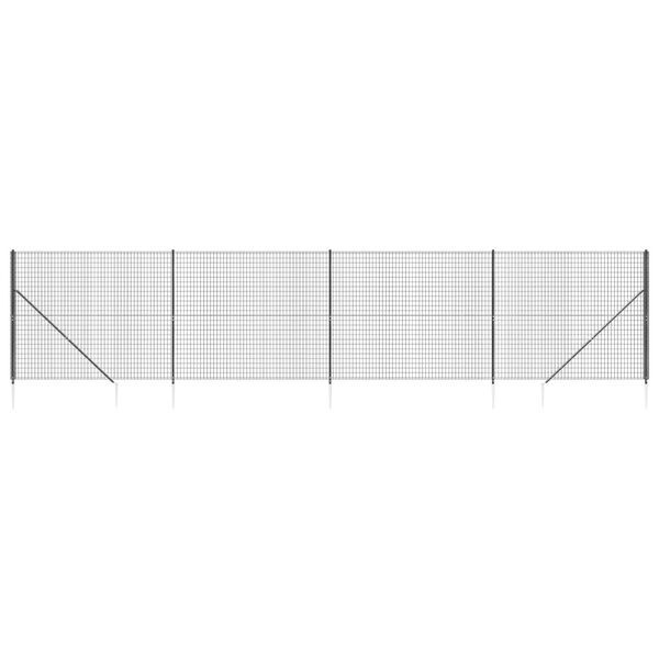 vidaXL Draadgaashek met grondankers 1,8x10 m antracietkleurig