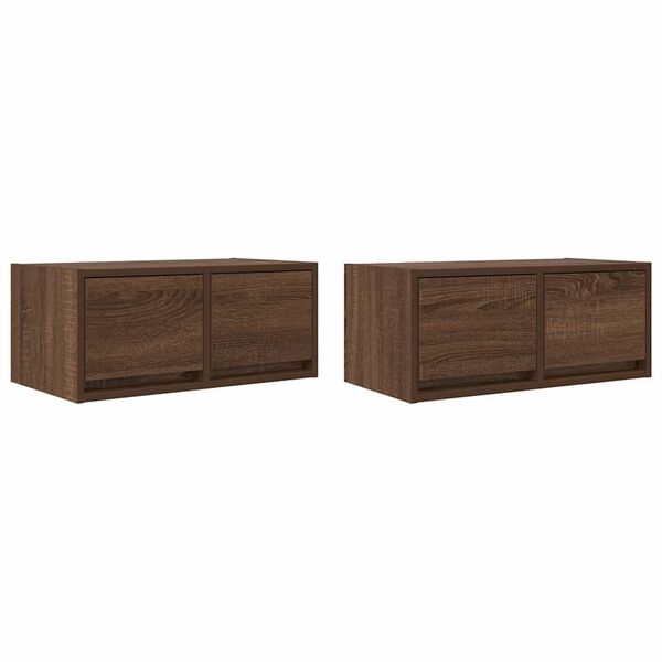 vidaXL Tv-meubelen 2 st 60x31x25,5 cm bewerkt hout bruin eikenkleurig