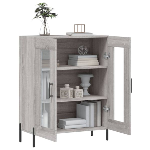 vidaXL Dressoir 69,5x34x90 cm bewerkt hout grijs sonoma eikenkleurig