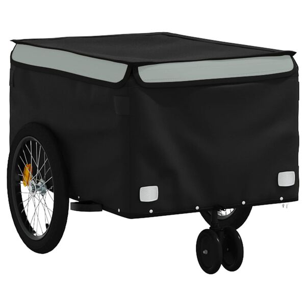 vidaXL Fietstrailer 30 kg ijzer zwart en grijs