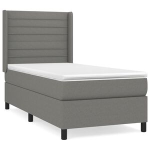 vidaXL Boxspring met matras stof donkergrijs 80x200 cm
