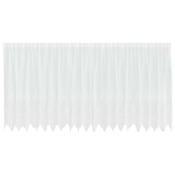 vidaXL Kantgordijn met gordijnen Bloemen Wit 180 x 500 cm Polyester