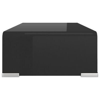 vidaXL Tv-meubel/monitorverhoger zwart 40x25x11 cm glas