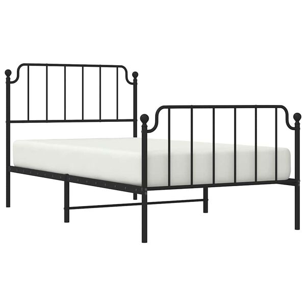 vidaXL Bedframe met hoofd- en voeteneinde&nbsp;metaal zwart 100x200 cm