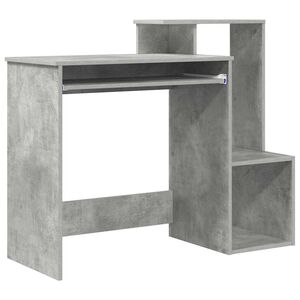 vidaXL Bureau Beton Grijs 106 x 41 x 88.5 cm Bewerkt hout