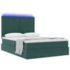vidaXL Opbergbed met LED met matras Donkergroen 140 x 200 cm Fluweel