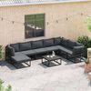 vidaXL Tuin Sofa Set met kussen Zwart Aluminium