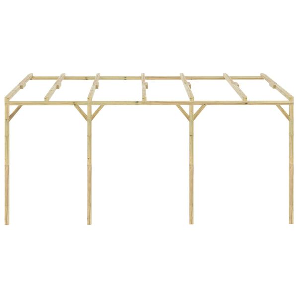 vidaXL Pergola aanleunmodel 5x3x2,1 m hout