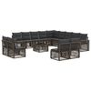 vidaXL Tuinbankenset 14 pcs Grijs en Donkergrijs poly rattan
