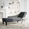 vidaXL Chaise longue met kussen en rechterarmleuning stof donkergrijs