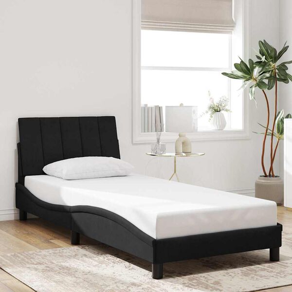 vidaXL Bedframe zonder matras "Hanko" fluweel zwart 90x200 cm