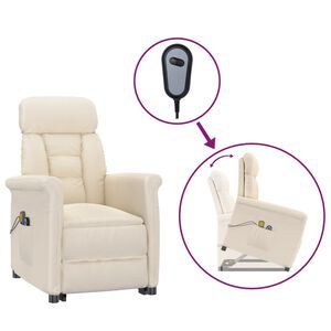 vidaXL Massagestoel elektrisch microvezelstof beige