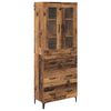 vidaXL Highboard met lade Oud Hout 69,5 x 34 x 180 cm Bewerkt hout