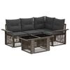 vidaXL Tuinbankenset 5 st Grijs en Donkergrijs poly rattan