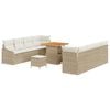 vidaXL Tuinbankenset met kussen 11 pcs Beige poly rattan