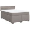 vidaXL Boxspring met matras stof taupe 140x200 cm