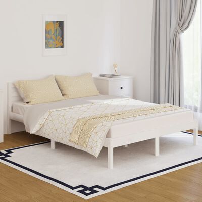 vidaXL Bedframe massief grenenhout wit 140x200 cm