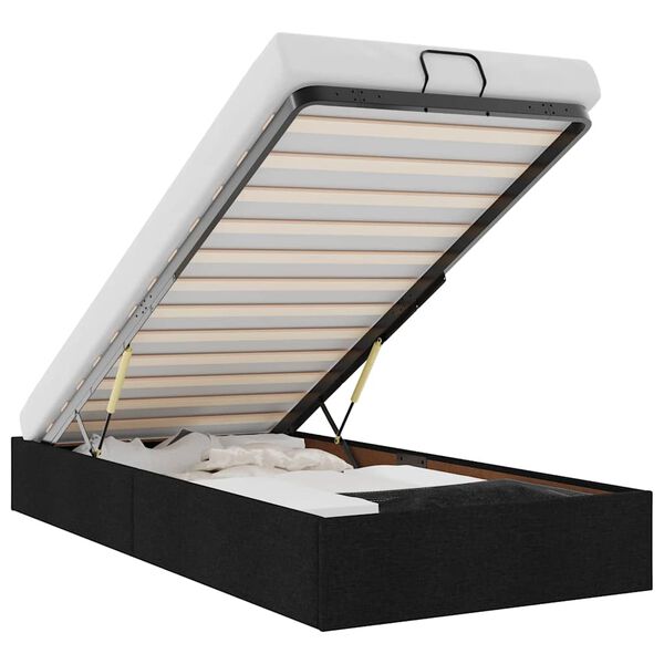 vidaXL Bedframe zonder matras 90x200 cm stof zwart