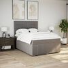 vidaXL Boxspring met matras stof taupe 140x200 cm