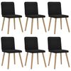 vidaXL Eetkamerstoelen 6 st stof zwart